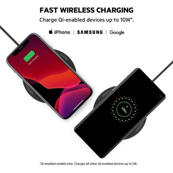 Belkin - Wireless Charging Pad 15W - BOOST↑CHARGE Qi Charger for Apple iPhone, AirPods, Power Supply and Cable Included - White - Image 2