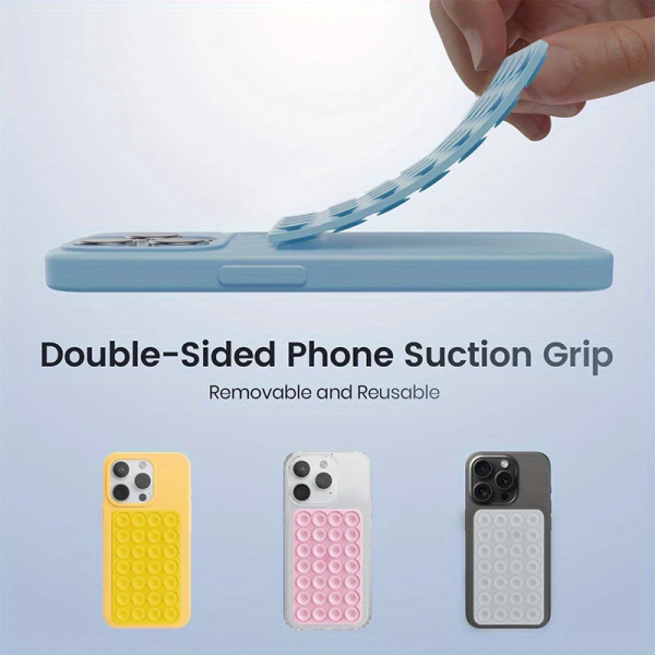 2pcs New Mobile Phone Suction Cup Square Double-sided Silicone Suction Cup Sticker Lazy Holder - Image 2