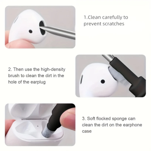 Earbuds Cleaning Pen, 3in 1 Multifunction Cleaner Kit with Soft Brush