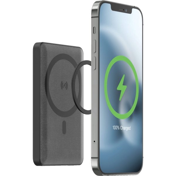 mophie - Snap+ Juice Pack Mini 5,000 mAh Portable Charger with MagSafe Compatibility - Black