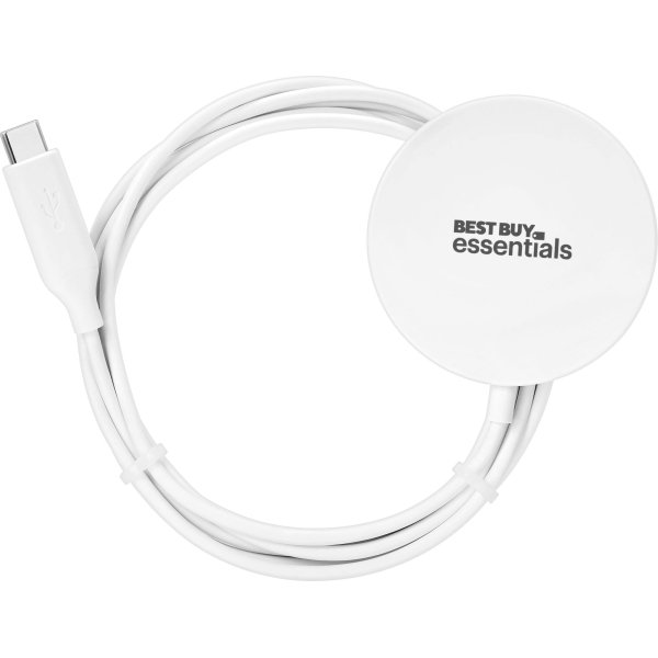 Best Buy essentials™ - Magnetic 7.5W Wireless Charger for iPhone 16/15/14/13/12 Series MagSafe Compatible Devices - White - Image 4
