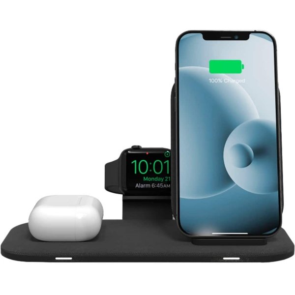 mophie - Wireless Charging Stand+ 3-In-1 - Black