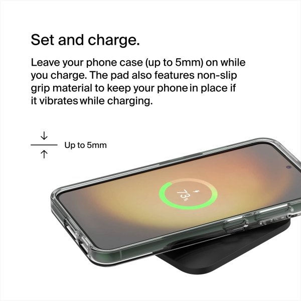 Belkin - BOOST↑CHARGE Pro 15W Universal Easy Align Wireless Pad, Fast Charger for Apple iPhone, Samsung, AirPods, and More - Black - Image 4