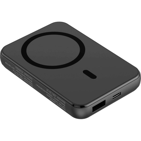 Energizer - Ultimate Lithium 5,000mAh 18W MagSafe Magnetic Wireless Power Bank/ Portable Battery Charger with 3 Ports & LED Display - Black - Image 2