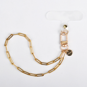 Stainless Steel Phone Chain Strap with Durable Transparent Clip