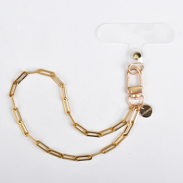 Stainless Steel Phone Chain Strap with Durable Transparent Clip