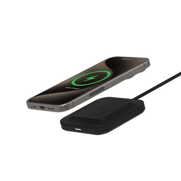 mophie - 15W Wireless Pad for iPhone or Android - Black - Image 2