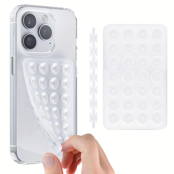 2pcs New Mobile Phone Suction Cup Square Double-sided Silicone Suction Cup Sticker Lazy Holder