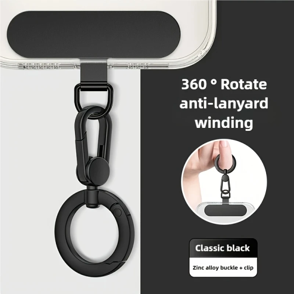 Mobile phone lanyard clip with metal ring - Image 4