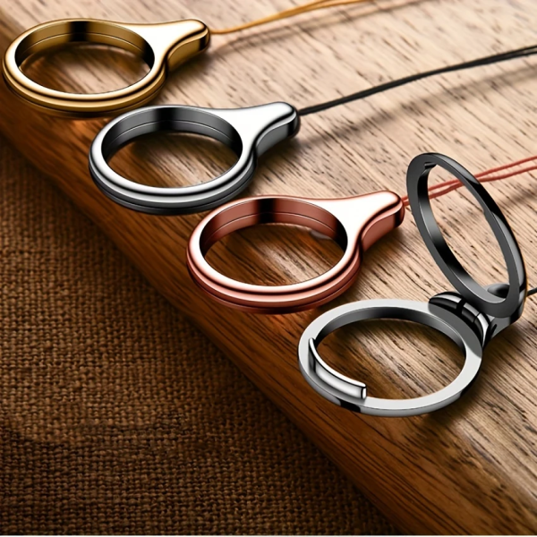 1pcs Mobile Phone Pendant Ring Stand Metal Creative Short Mobile Phone - Image 3