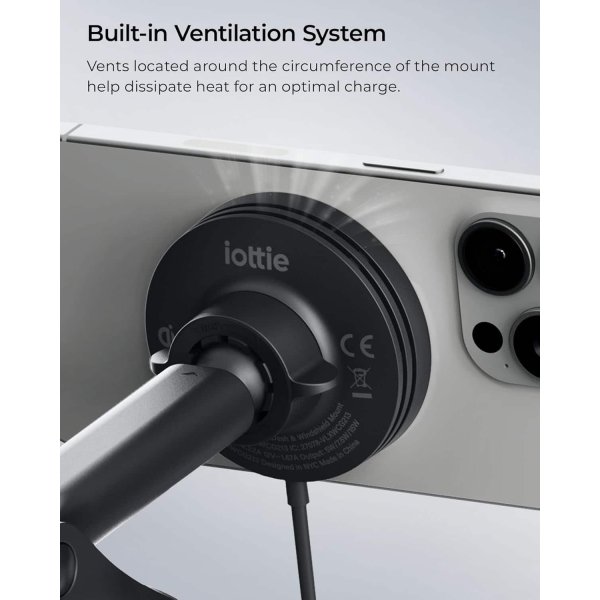 iOttie - Velox Qi2 Wireless Dashboard & Windshield Car Mount - Carbon Black - Image 4