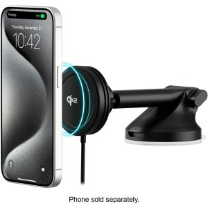 iOttie - Velox Qi2 Wireless Dashboard & Windshield Car Mount - Carbon Black