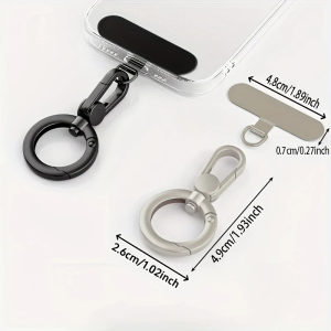 Mobile phone lanyard clip with metal ring