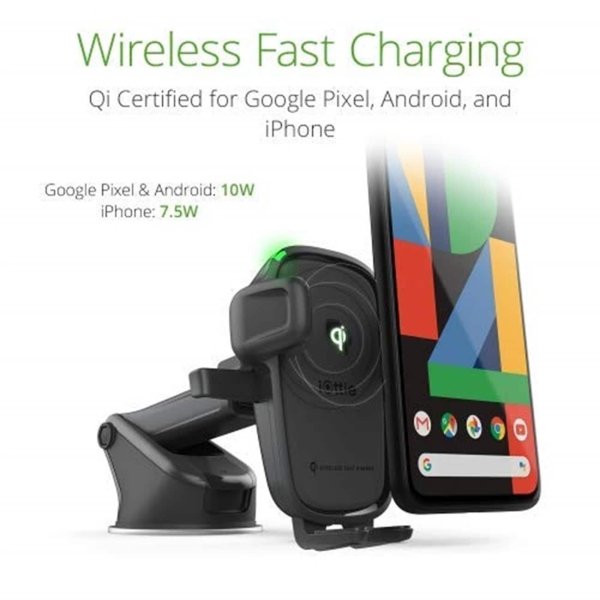 iOttie - Easy One Touch 2 Wireless Fast Charge Universal Dash/Windshield Mount for Mobile Phones - Black - Image 2