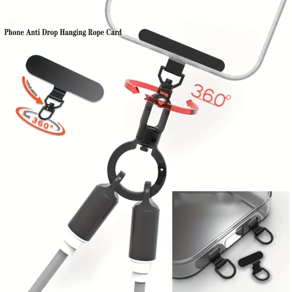 Upgraded 360° Rotating Stainless Steel Mobile Phone Lanyard Connector - Image 2