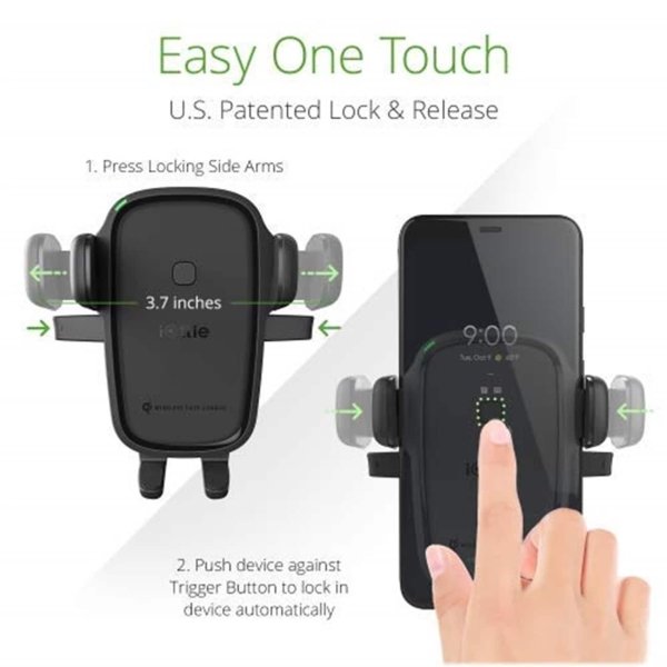 iOttie - Easy One Touch 2 Wireless Fast Charge Universal Dash/Windshield Mount for Mobile Phones - Black - Image 4