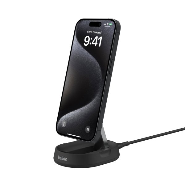 Belkin - Convertible Stand 15W - MagSafe-Compatible Qi2 Charger, iPhone Charger for Apple iPhone 16, Apple Airpods, & More - Black - Image 3